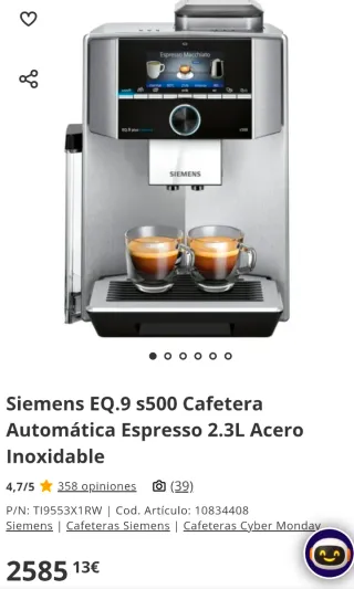 Cafetera Siemens EQ.9 Plus Connect