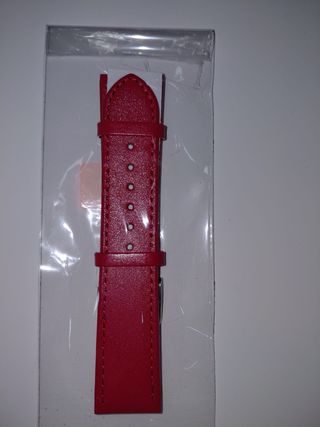 Pulsera de reloj de piel beige y negra