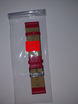 Pulsera de reloj de piel beige y negra