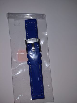 Pulsera de reloj de piel beige y negra