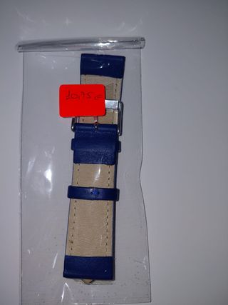 Pulsera de reloj de piel beige y negra