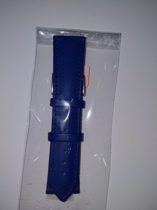 Pulsera de reloj de piel beige y negra