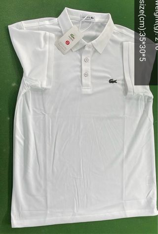 Polo Lacoste blanco manga corta Talla M