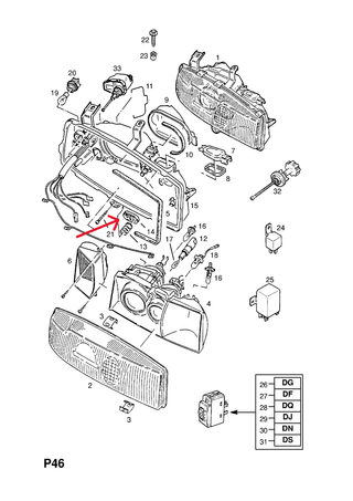 Suporte Inferior Farol Opel Calibra 1218556