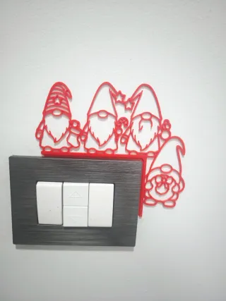 Decorazione interruttore gnomi rossa