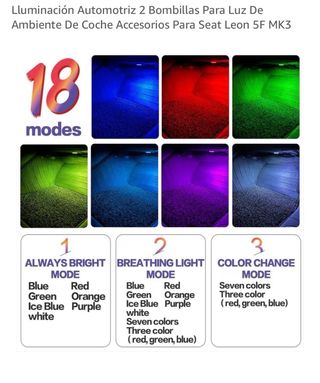 Iluminación LED Ambiente Coche Seat Leon