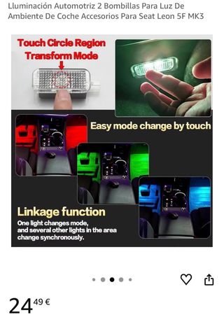 Iluminación LED Ambiente Coche Seat Leon
