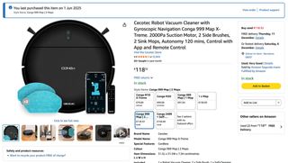 Cecotec Conga 999 Robot Aspirador