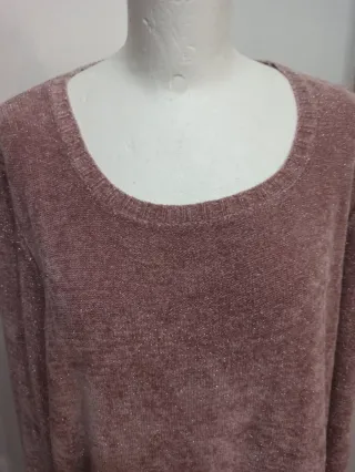 Maglia fili argento rosa