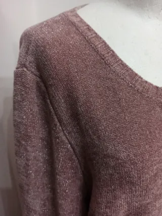 Maglia fili argento rosa