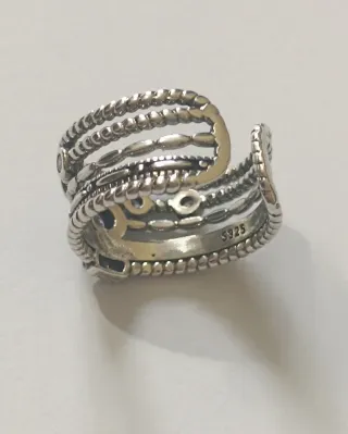 Anillo Triple Plata 925 Amatista y Circonitas