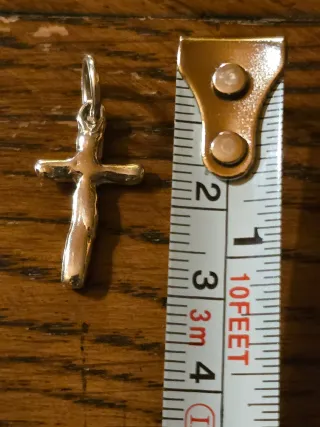 Cruz de palo en plata de ley