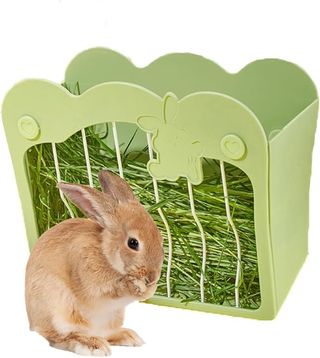 Comedero para Conejo, Alimentador de Heno, Extraíble Conejo Feeder