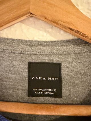 Camiseta Zara Hombre Tigre Azul Gris