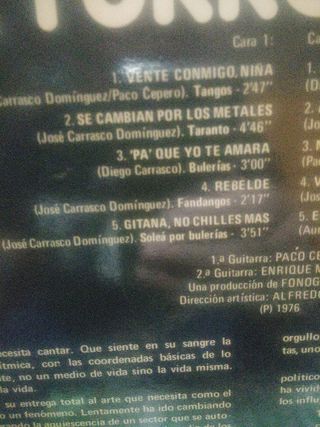 Vinilo El Turronero - Vente Conmigo Niña