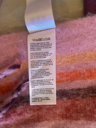 Bufanda lana OFFWEAR rosa y naranja