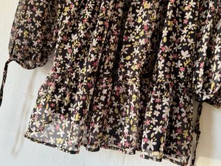 Vestido Topshop flores negro Talla M 38 gasa