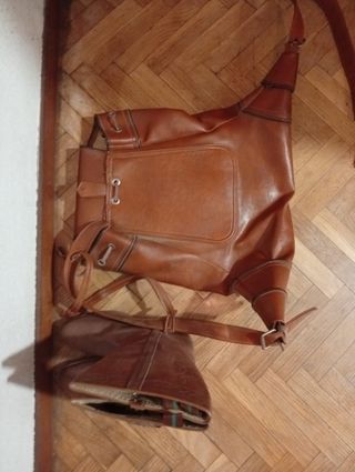 Botas de caza T43 + Bolsa cuero
