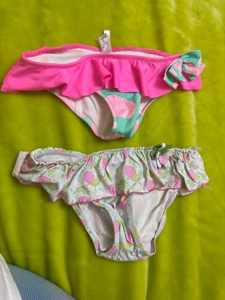 Bikinis niña rosa y verde