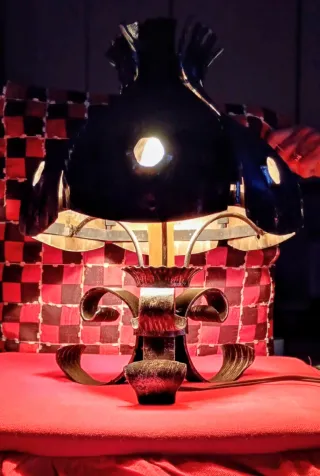 Lampada da tavolo ferro battuto design artigianale