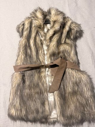 Chaleco pelo sintético S/M con cinturón