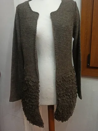 Cardigan aperto marrone