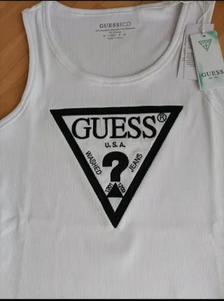 Camiseta Guess sin mangas blanca