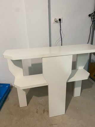 Consola/recibidor madera blanco.