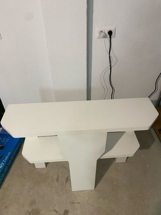 Consola/recibidor madera blanco.