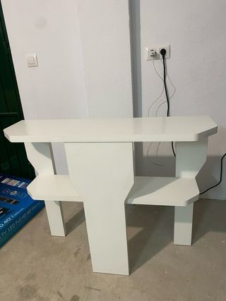 Consola/recibidor madera blanco.