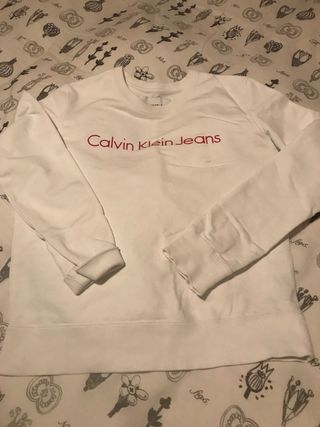 Sudadera Calvin Klein Jeans Blanca