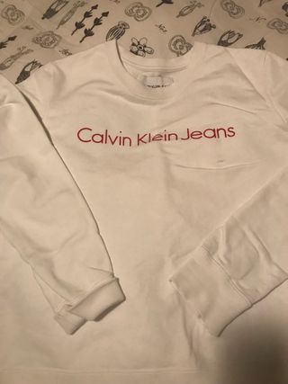 Sudadera Calvin Klein Jeans Blanca