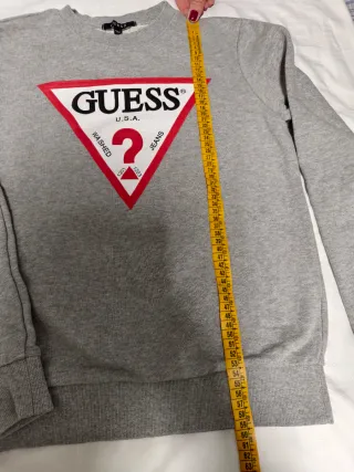 Sudadera Guess Gris Logo Triángulo
