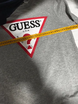 Sudadera Guess Gris Logo Triángulo