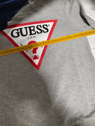 Sudadera Guess Gris Logo Triángulo