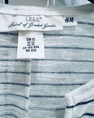 Camiseta H&M Rayas Talla XS