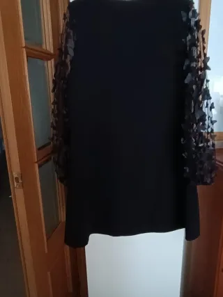 Vestido fiesta mariposas negro