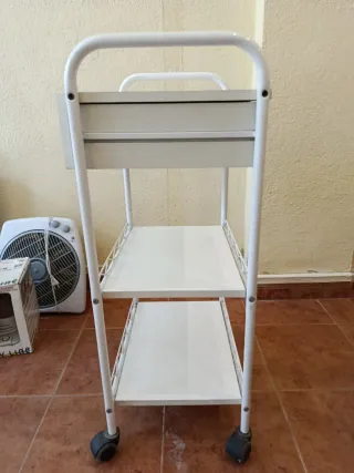 Carrito Auxiliar Blanco con Cajón