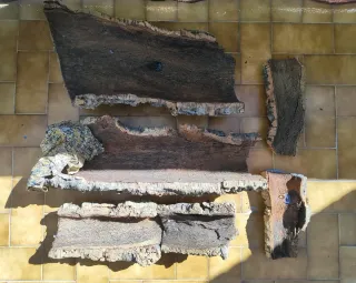 Trozos de corcho grandes para belen