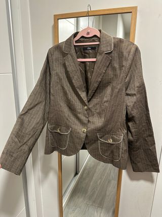 Blazer S. Oliver Talla 42 Marrón Rayas