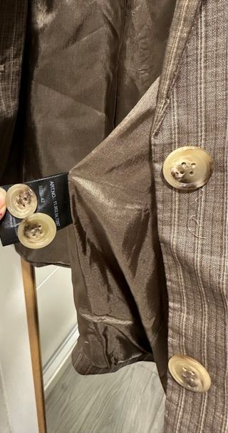 Blazer S. Oliver Talla 42 Marrón Rayas