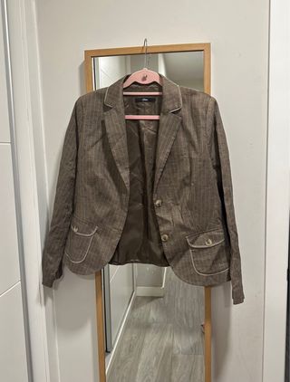 Blazer S. Oliver Talla 42 Marrón Rayas