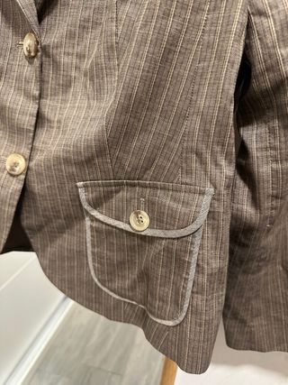 Blazer S. Oliver Talla 42 Marrón Rayas