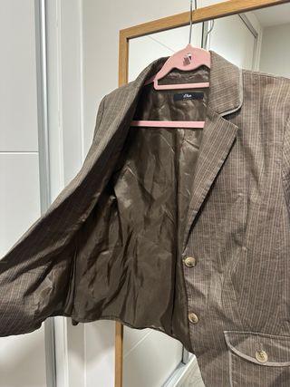Blazer S. Oliver Talla 42 Marrón Rayas