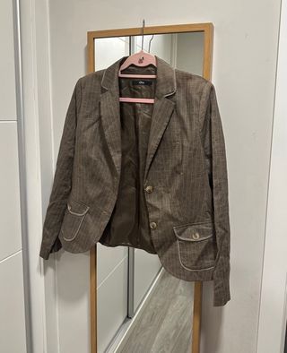 Blazer S. Oliver Talla 42 Marrón Rayas