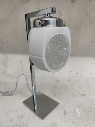 Candeeiro vintage em vidro e metal