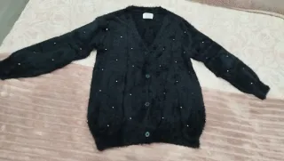 Jersey pelo negro con pedrería