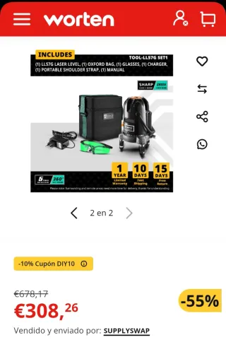 Nivel Láser DEKO LL57G Set 1