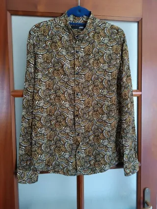 Camicia uomo fantasia beige marrone
