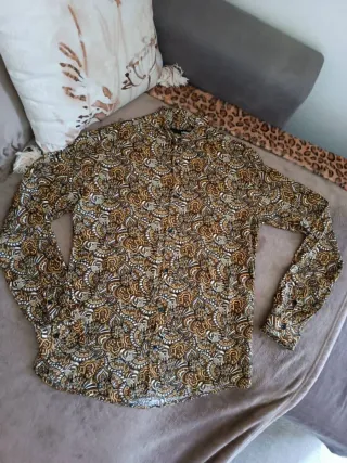 Camicia uomo fantasia beige marrone